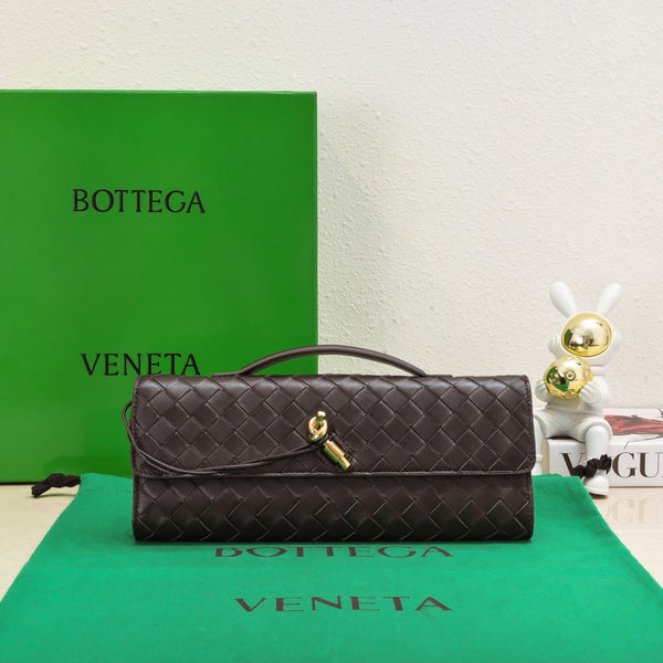 BV Borsa a mano lunga Andiamo con manico 31 cm in pelle di vitello fondente Ghw
