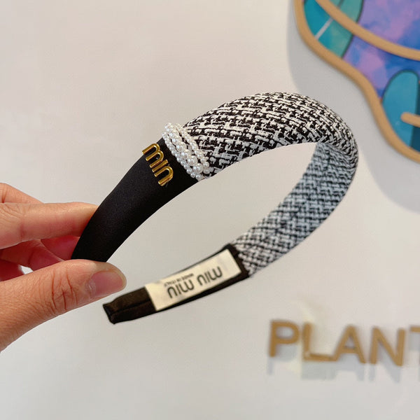 HEADBAND IN BLACK TWEED AND SILK 262052