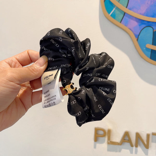 BLACK WRINKLED FABRIC SCRUNCHIE 358225
