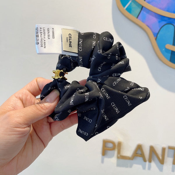 BLACK WRINKLED FABRIC SCRUNCHIE 358225