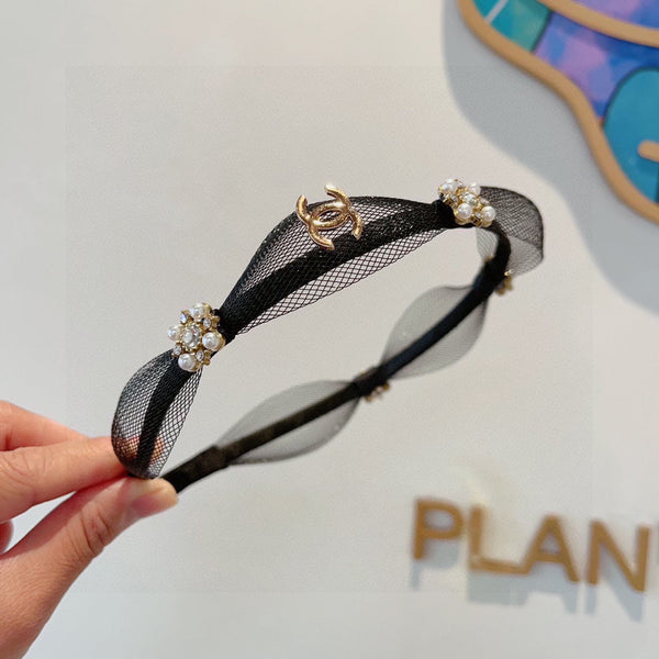 BLACK VOILE FABRIC WITH FLOWER 409382