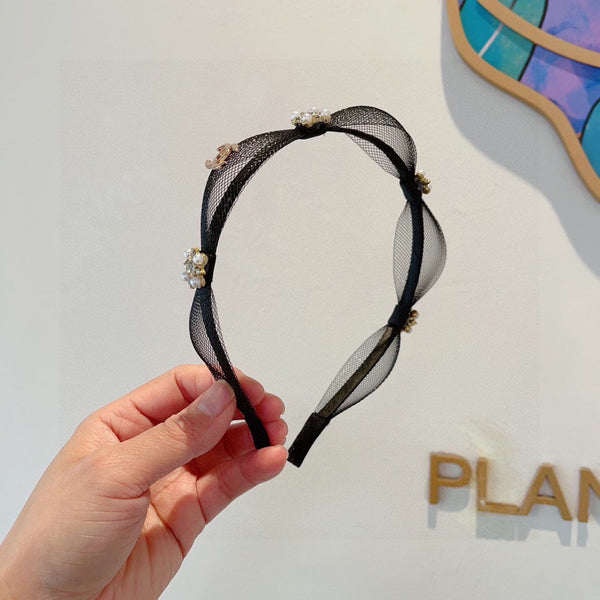 BLACK VOILE FABRIC WITH FLOWER 409382