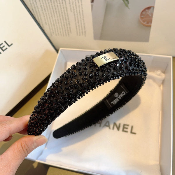 BLACK FABRIC WITH SEQUINS HAIRBAND 412430