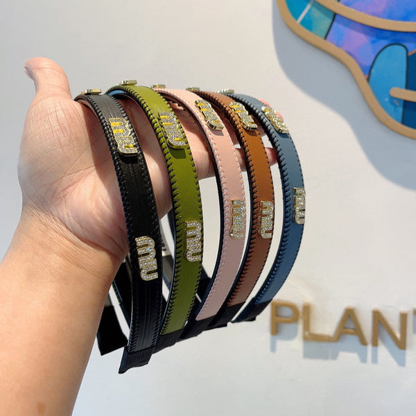 HEAD BAND IN USAFA BLUE LAMBSKIN AND RESIN 417295