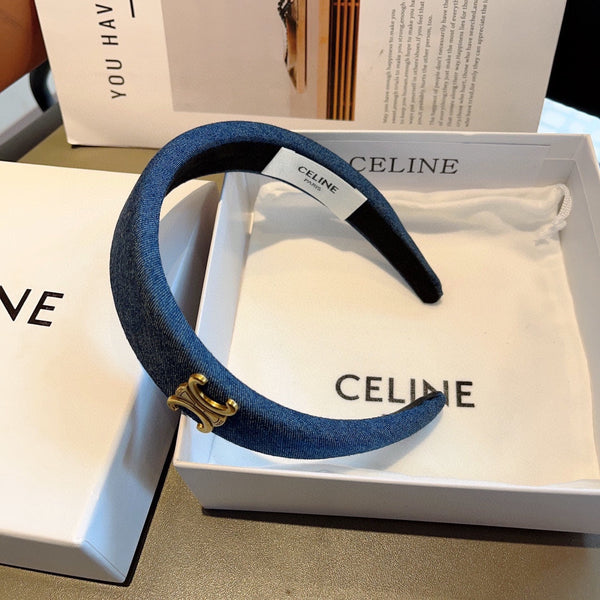 CERCHIETTO PER CAPELLI IN TESSUTO DENIM BLU CLASSICO 420645