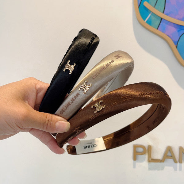 KHAKI BROWN SILK HAIRBAND 432806