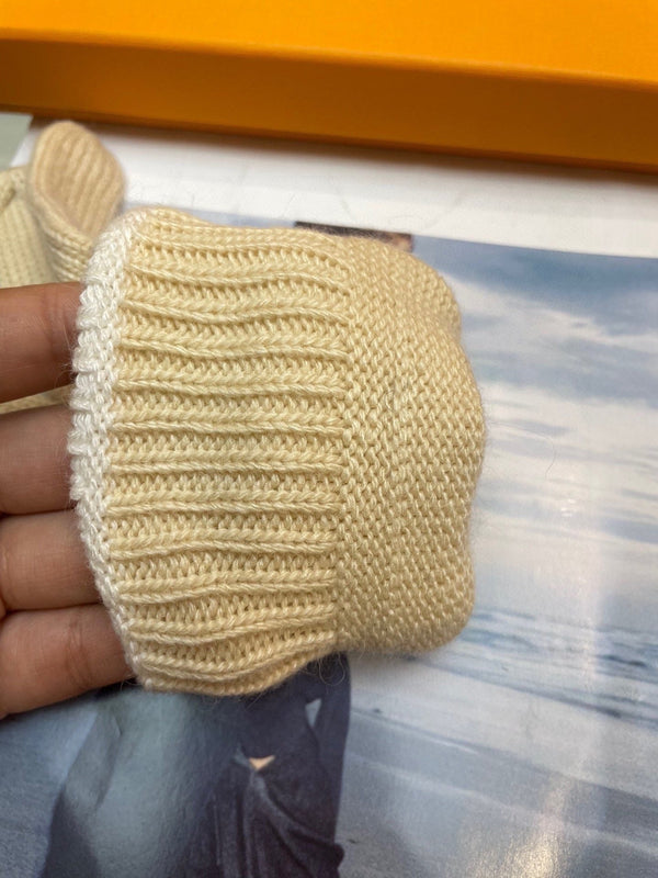 GLOVES IN WHEAT TAN MIX WHITE WOOL 458572