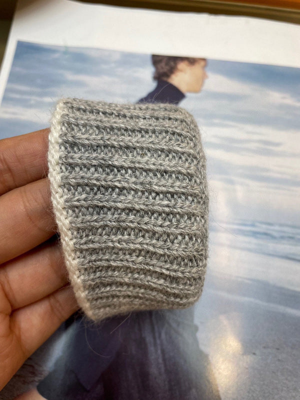 GLOVES IN DOVE GRAY MIX WHITE WOOL 458573