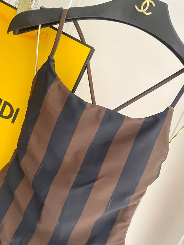 Fendi Swimsuit Black Brown Technical Fabric 180514