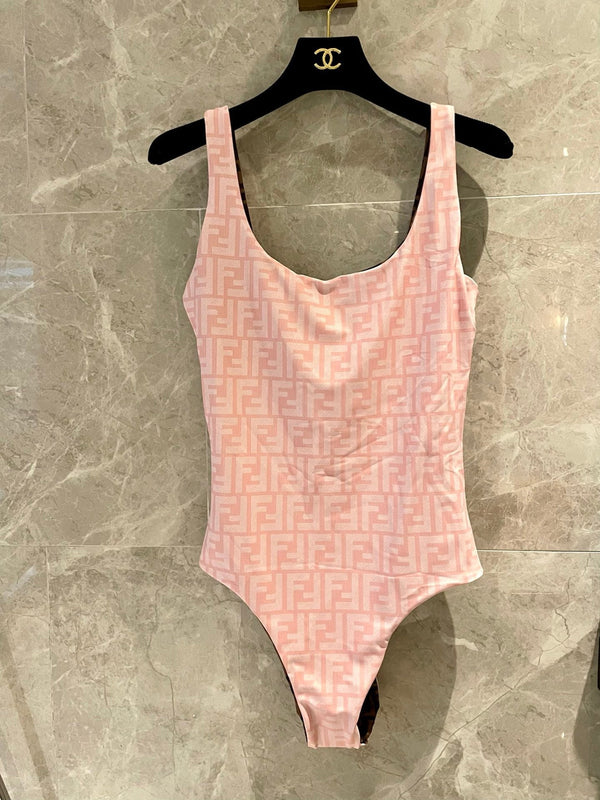 Fendi Reversible One-Piece Swimsuit Pink Cotton 180522
