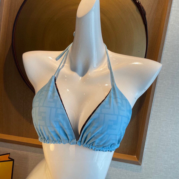 Fendi Swimsuits Blue Beige Cotton 180524