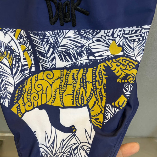 CD Swimsuits White Navy Blue Cotton 180527