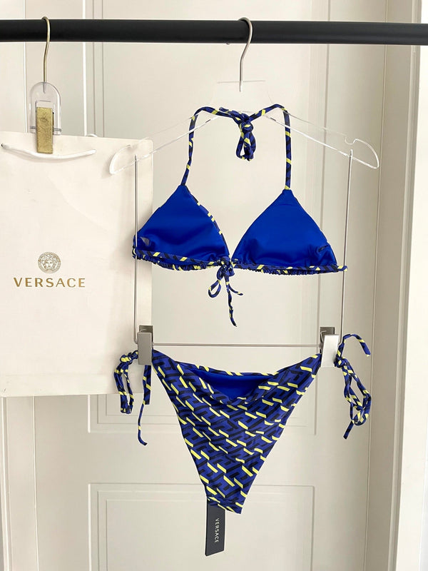 Haut et bas de bikini Versace bleu multicolore 201828