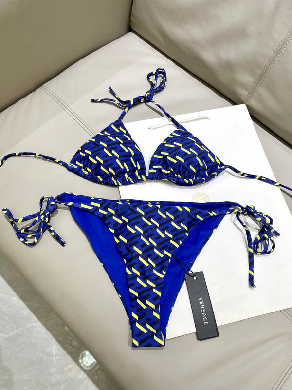 Haut et bas de bikini Versace bleu multicolore 201828