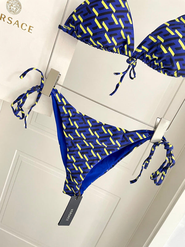 Haut et bas de bikini Versace bleu multicolore 201828