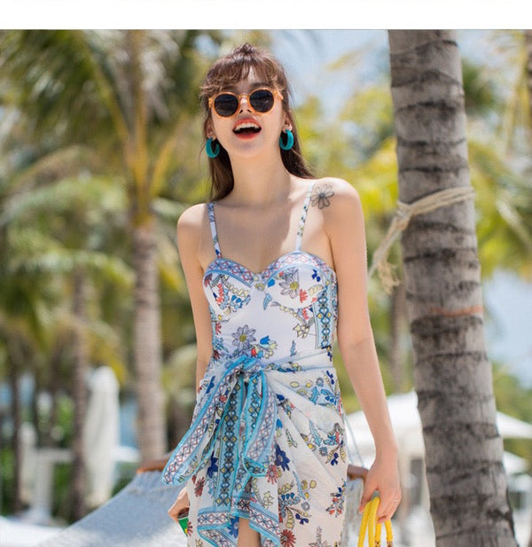 Versace One-Piece Bikini Blue Colorful 201829
