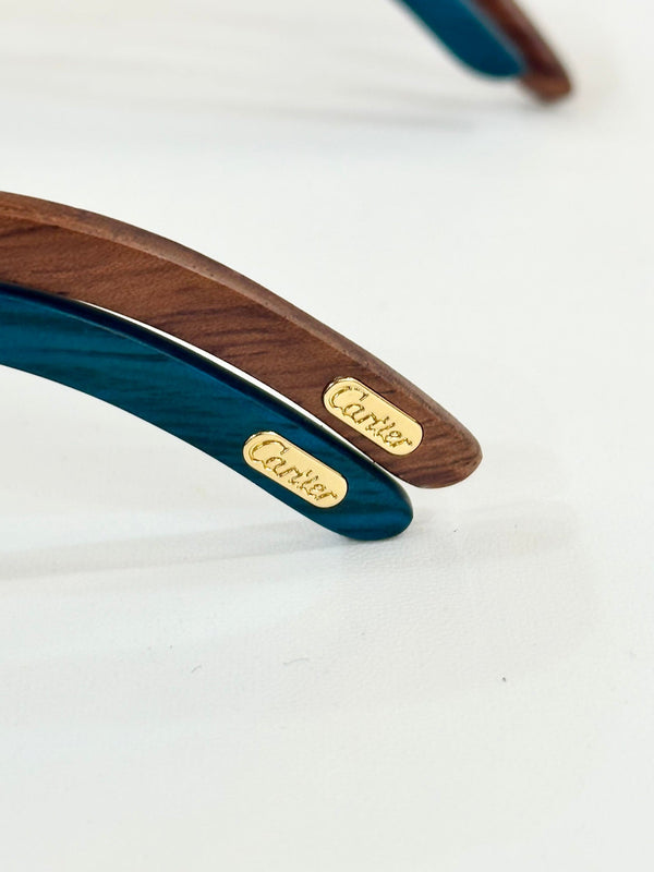 C DE GEOMETRIC FRAME SUNGLASSES CT0606S IN METAL AND WOODEN