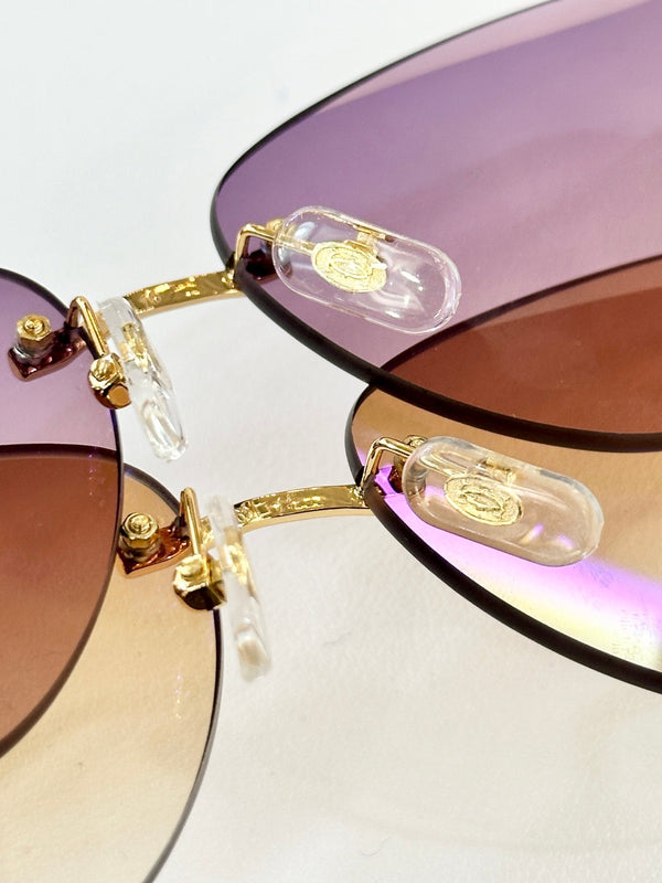 PANTHÈRE RIMLESS TRIANGLE FRAME SUNGLASSES 570457 IN METAL