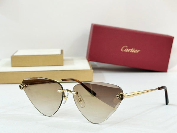 PANTHÈRE RIMLESS TRIANGLE FRAME SUNGLASSES 570457 IN METAL