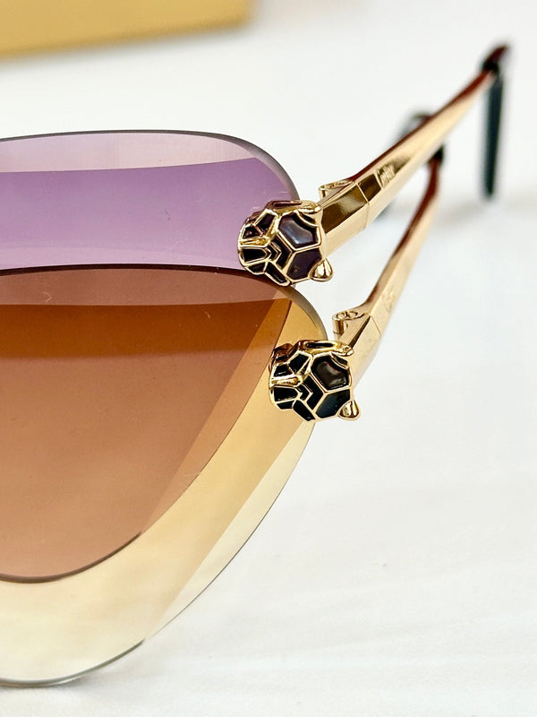 PANTHÈRE RIMLESS TRIANGLE FRAME SUNGLASSES 570457 IN METAL