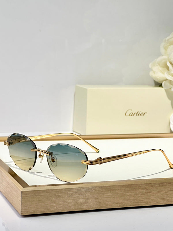 C DE RIMLESS ROUND FRAME SUNGLASSES CT0611S IN METAL