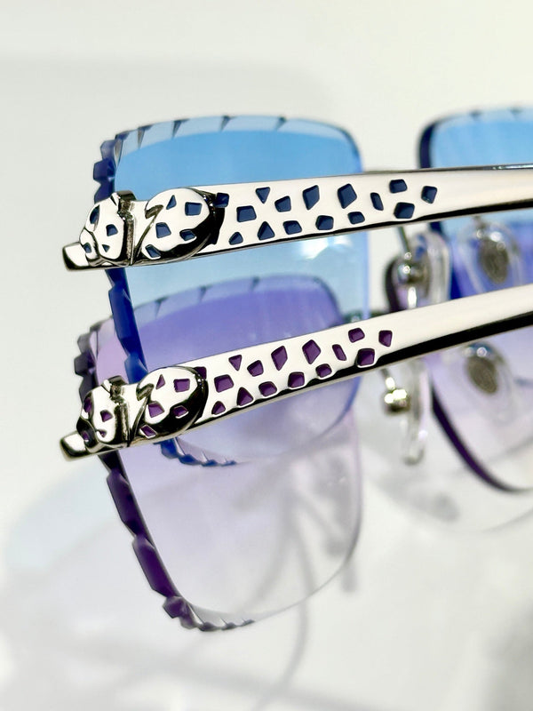 PANTHÈRE RIMLESS SQUARE FRAME SUNGLASSES 580908 IN METAL