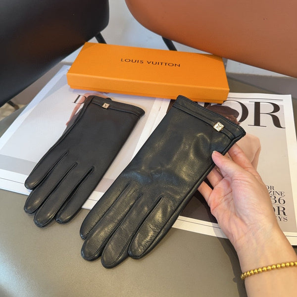 LV GLOVES IN BLACK LAMBSKIN 466818
