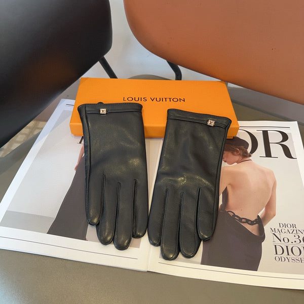 LV GLOVES IN BLACK LAMBSKIN 466818