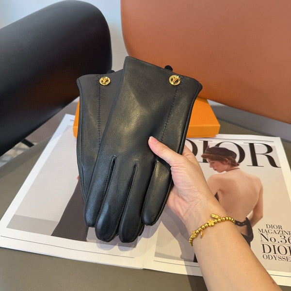 LV GLOVES IN BLACK LAMBSKIN 466819