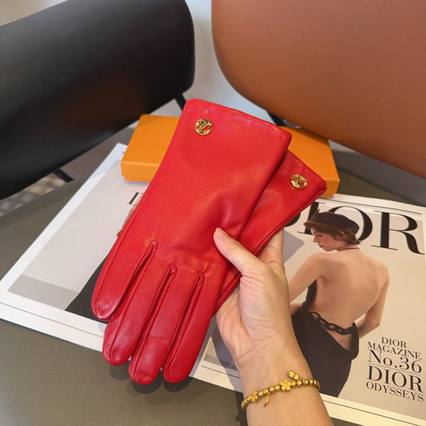 LV GLOVES IN CHERRY RED LAMBSKIN 463909