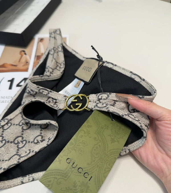 Gucci 26s Swimsuit Grey Cotton 185813