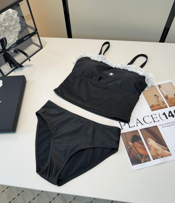 Haut et bas de bikini deux pièces noir CC 201884