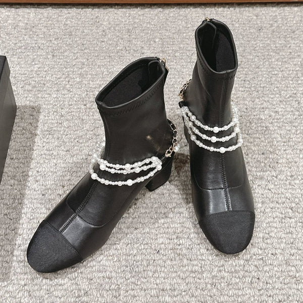 CC MARY JANE SHOES THREE STRAPS BLACK LAMBSKIN WITH GOLD HARDWARE
