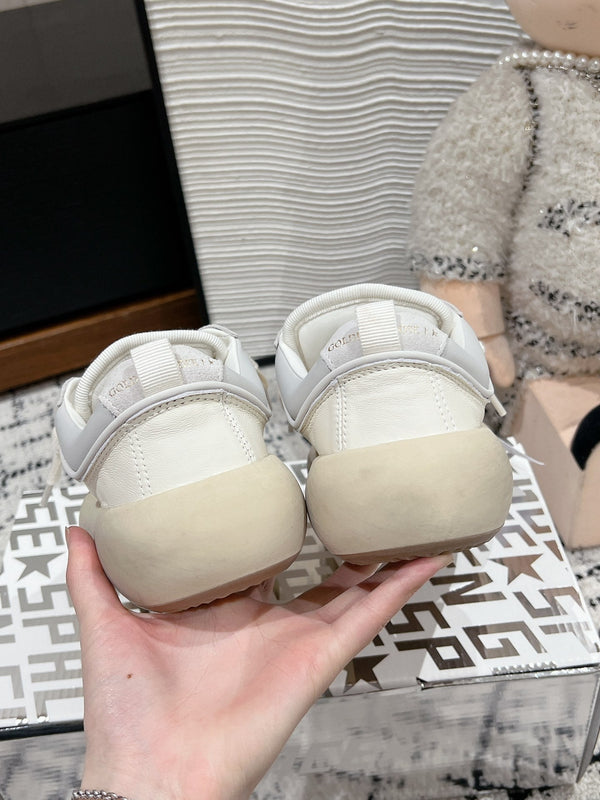 SPACE-STAR CUBE SNEAKERS IN WHITE CALFSKIN MIX CANVAS WITH PERFORATED STAR