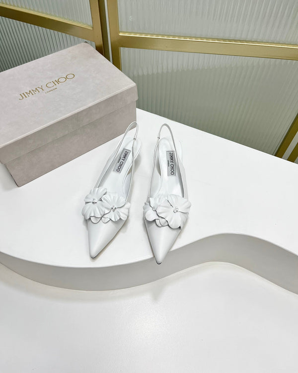 Jimmy Slingback Pumps 45mm In White Cowhide 597826
