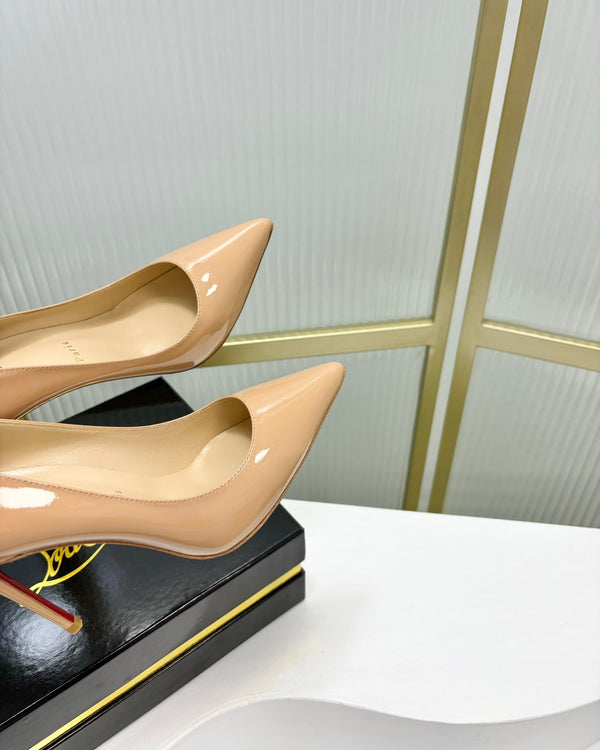 Cl Kate Pump Beige Red Patent Calfskin