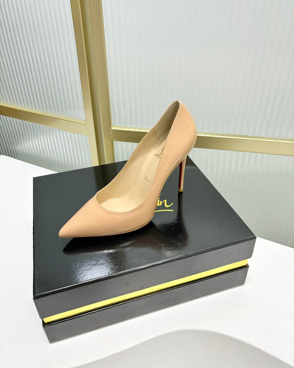 Cl Kate Pump Beige Red Patent Calfskin