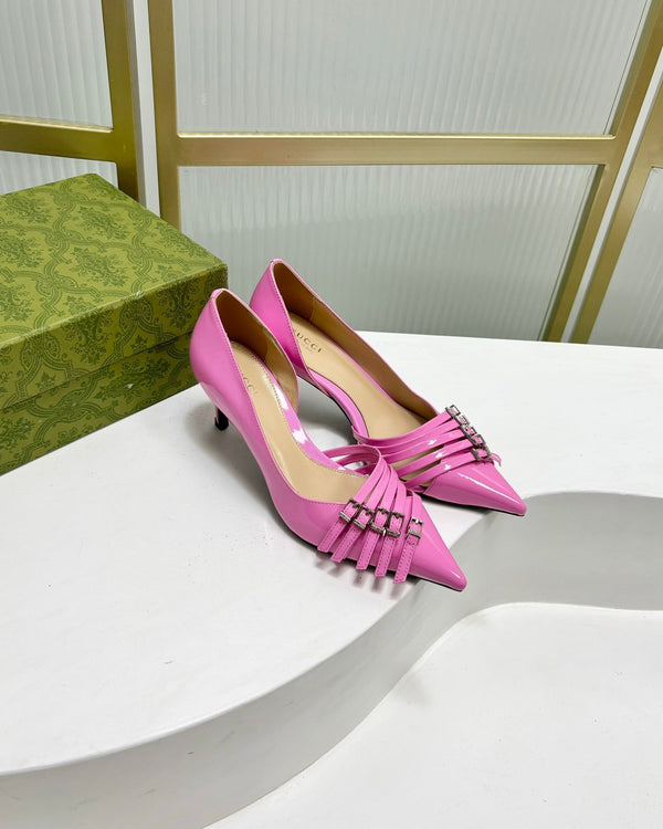 HIGH PUMP 6 CM IN FUSCIA PINK CALFSKIN