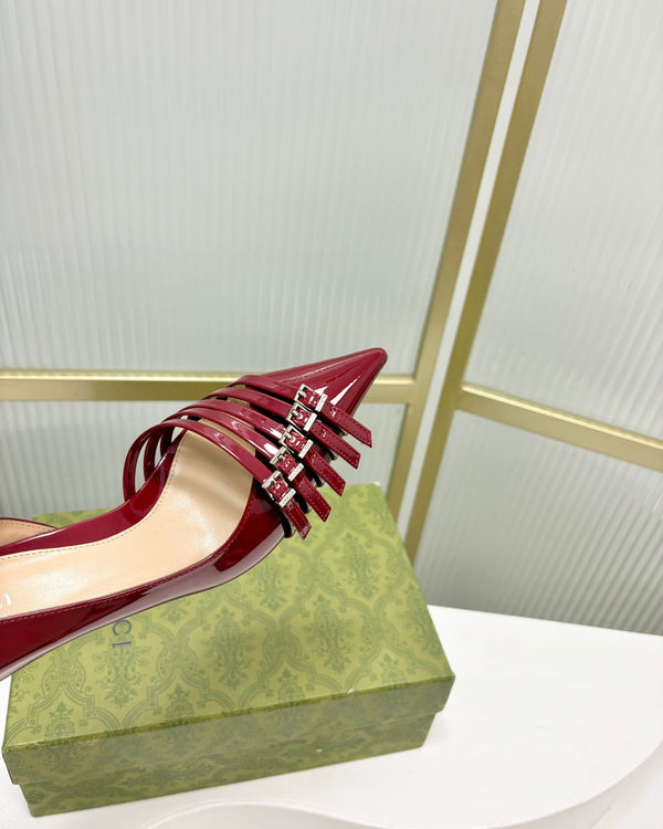 HIGH PUMP 6 CM IN CRIMSON RED CALFSKIN