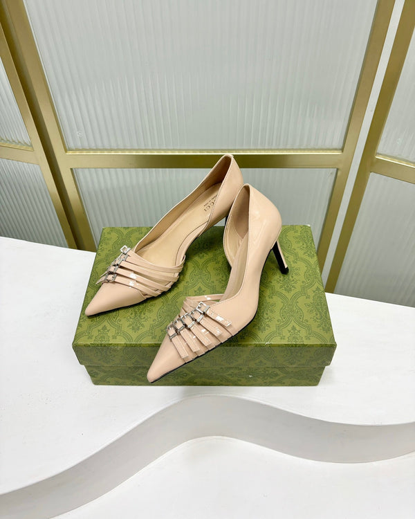 HIGH PUMP 6 CM IN TAN BEIGE CALFSKIN