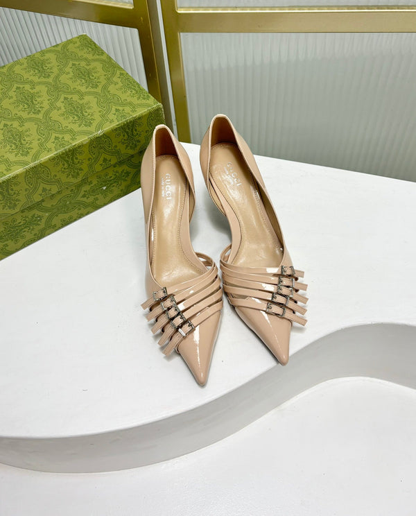 HIGH PUMP 6 CM IN TAN BEIGE CALFSKIN