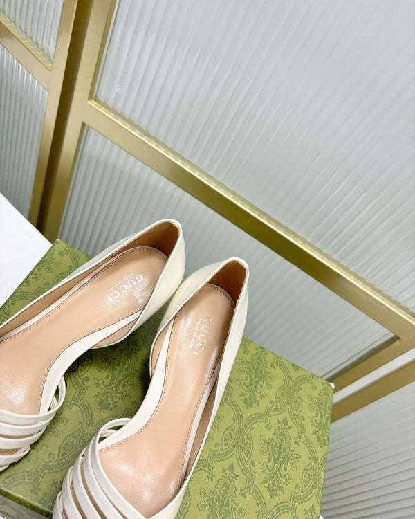 HIGH PUMP 6 CM IN WHITE CALFSKIN