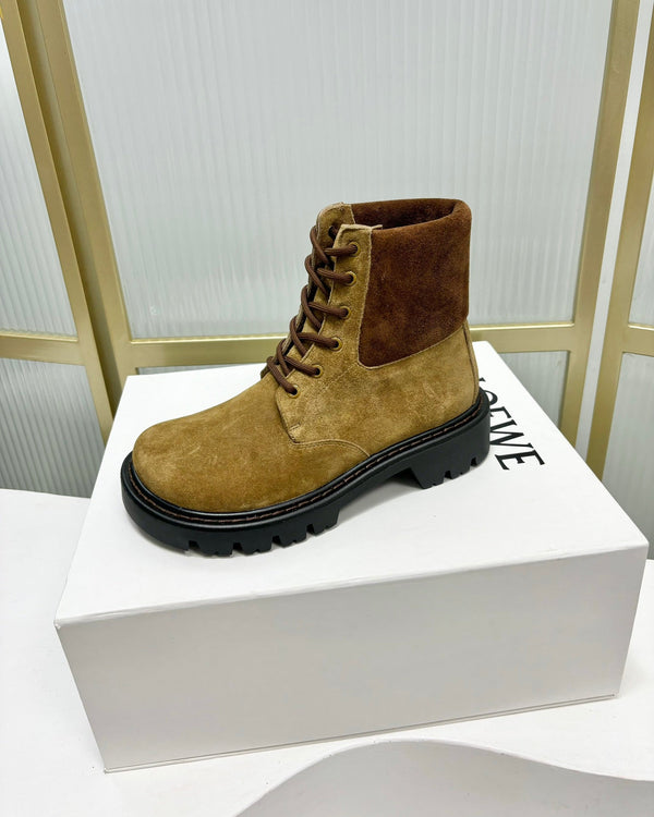 Loewe Sierra Boot Golden Brown Suede 549697