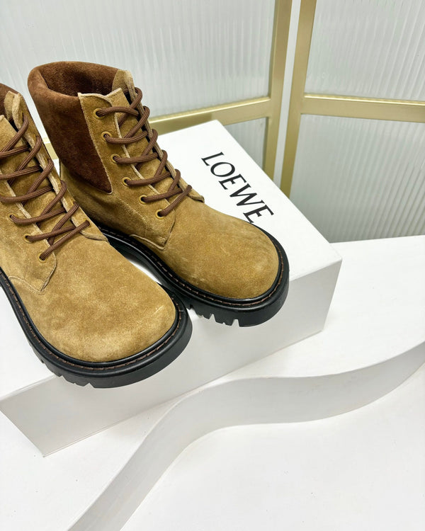 Loewe Sierra Boot Golden Brown Suede 549697