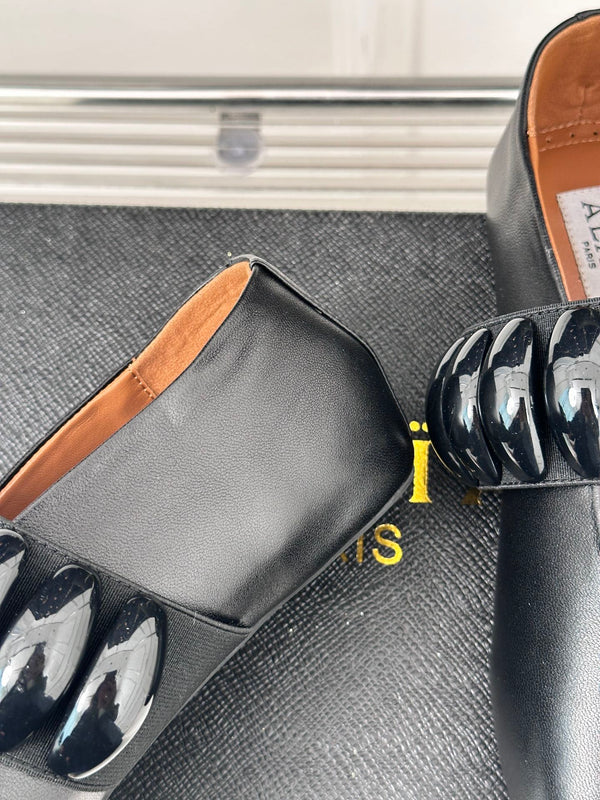 Alaia 25 Mary Jane Jewel Ballet Flats Black Calfskin 293244