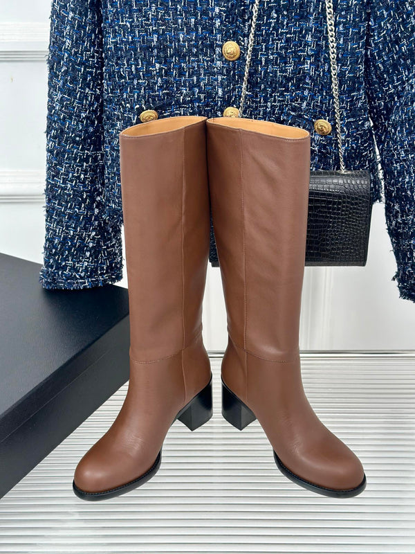 Alaila High Boots In Brown Cowhide 894438