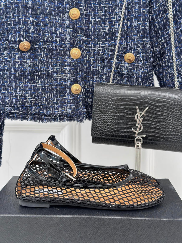 Alaia Mary Jane Ballet Flat Black Lambskin 293229