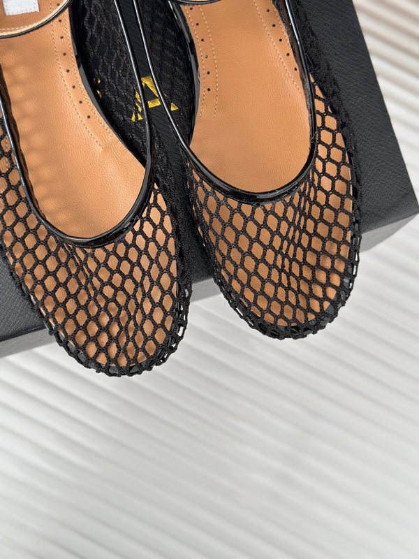 Alaia Mary Jane Ballet Flat Black Lambskin 293229