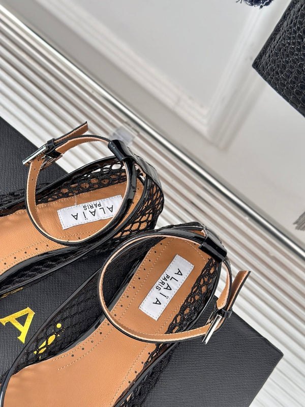 Alaia Mary Jane Ballet Flat Black Lambskin 293229