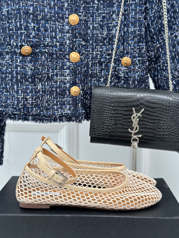 Alaia Mary Jane Ballet Flat Nude Lambskin 293230